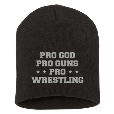 Pro God Pro Guns Pro Wrestling Short Acrylic Beanie