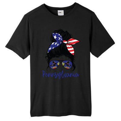 Pennsylvania Girl Pennsylvania Flag State Girlfriend Messy Tall Fusion ChromaSoft Performance T-Shirt