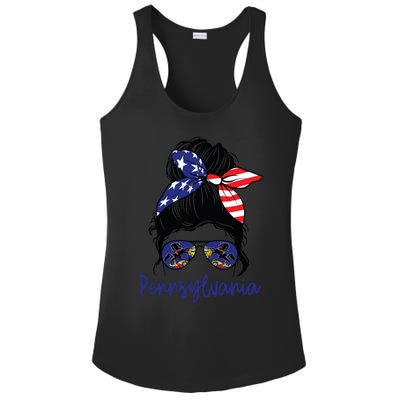 Pennsylvania Girl Pennsylvania Flag State Girlfriend Messy Ladies PosiCharge Competitor Racerback Tank