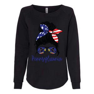 Pennsylvania Girl Pennsylvania Flag State Girlfriend Messy Womens California Wash Sweatshirt