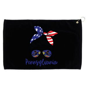 Pennsylvania Girl Pennsylvania Flag State Girlfriend Messy Grommeted Golf Towel