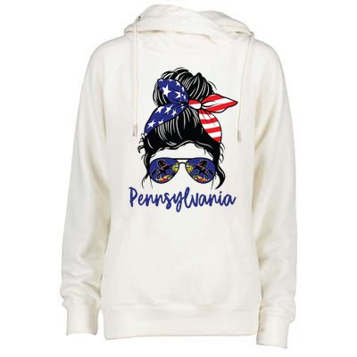 Pennsylvania Girl Pennsylvania Flag State Girlfriend Messy Womens Funnel Neck Pullover Hood