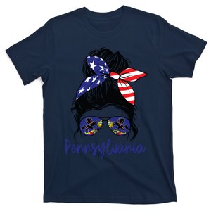 Pennsylvania Girl Pennsylvania Flag State Girlfriend Messy T-Shirt