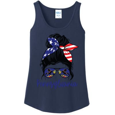 Pennsylvania Girl Pennsylvania Flag State Girlfriend Messy Ladies Essential Tank