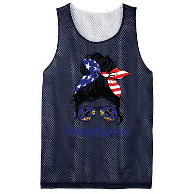 Pennsylvania Girl Pennsylvania Flag State Girlfriend Messy Mesh Reversible Basketball Jersey Tank