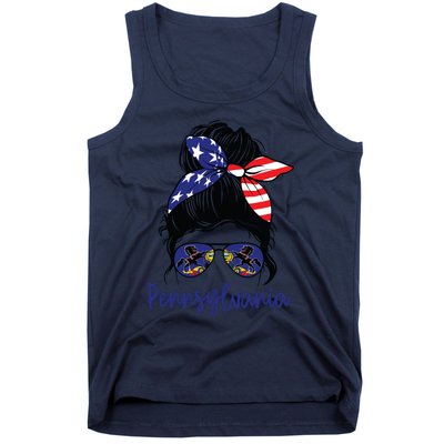 Pennsylvania Girl Pennsylvania Flag State Girlfriend Messy Tank Top