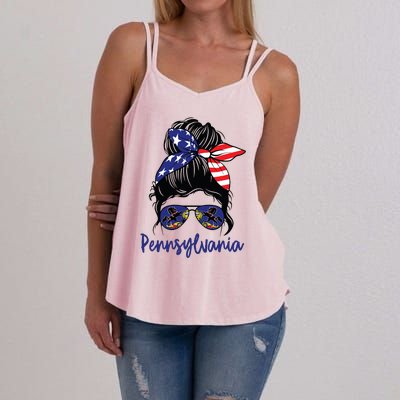 Pennsylvania Girl Pennsylvania Flag State Girlfriend Messy Women's Strappy Tank