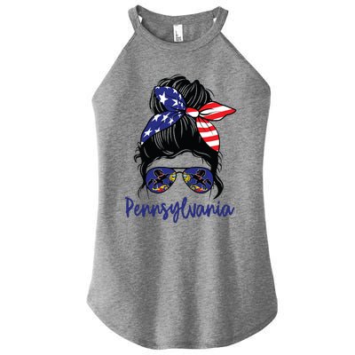 Pennsylvania Girl Pennsylvania Flag State Girlfriend Messy Women's Perfect Tri Rocker Tank