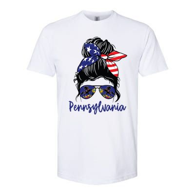 Pennsylvania Girl Pennsylvania Flag State Girlfriend Messy Softstyle CVC T-Shirt