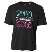 Piano Girl Pianist Music Notes Gift Cooling Performance Crew T-Shirt