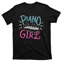 Piano Girl Pianist Music Notes Gift T-Shirt