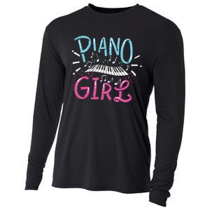 Piano Girl Pianist Music Notes Gift Cooling Performance Long Sleeve Crew