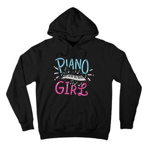 Piano Girl Pianist Music Notes Gift Tall Hoodie