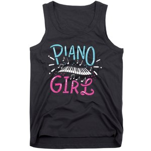 Piano Girl Pianist Music Notes Gift Tank Top