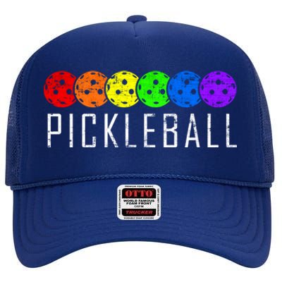 Pickleball Gift High Crown Mesh Back Trucker Hat