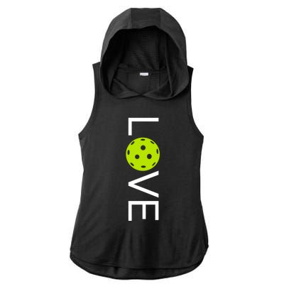 Pickleball Gift Ladies PosiCharge Tri-Blend Wicking Draft Hoodie Tank