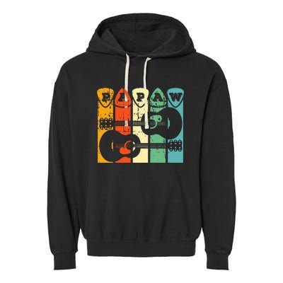 Papaw Guitar Pick Gift Guitar Player Grandpa Retro Guitarist Garment-Dyed Fleece Hoodie