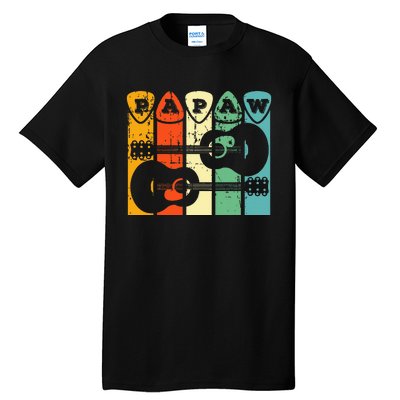 Papaw Guitar Pick Gift Guitar Player Grandpa Retro Guitarist Tall T-Shirt