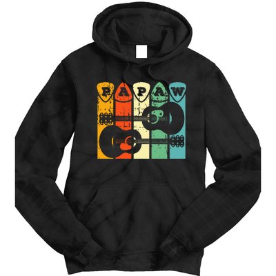 Papaw Guitar Pick Gift Guitar Player Grandpa Retro Guitarist Tie Dye Hoodie