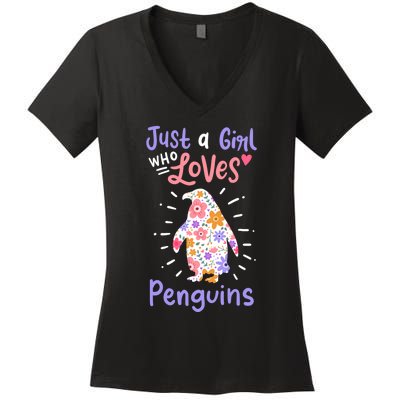 Penguin Gift Women's V-Neck T-Shirt