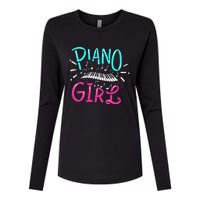 Piano Girl Pianist Music Notes Gift Womens Cotton Relaxed Long Sleeve T-Shirt