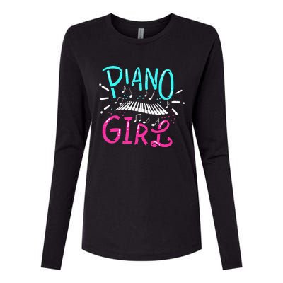 Piano Girl Pianist Music Notes Gift Womens Cotton Relaxed Long Sleeve T-Shirt