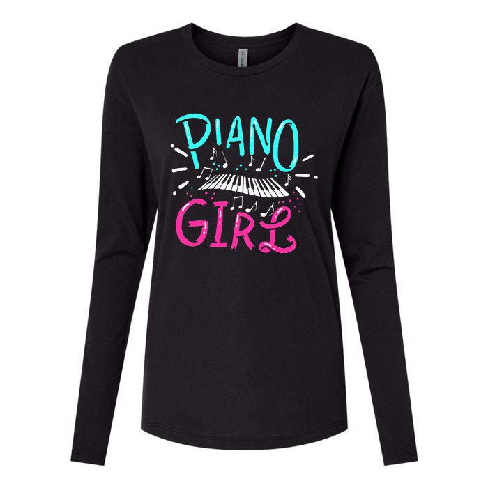 Piano Girl Pianist Music Notes Gift Womens Cotton Relaxed Long Sleeve T-Shirt