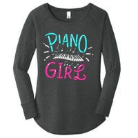 Piano Girl Pianist Music Notes Gift Women's Perfect Tri Tunic Long Sleeve Shirt