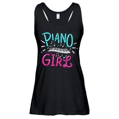 Piano Girl Pianist Music Notes Gift Ladies Essential Flowy Tank