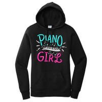 Piano Girl Pianist Music Notes Gift Women's Pullover Hoodie