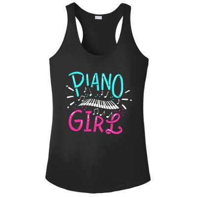 Piano Girl Pianist Music Notes Gift Ladies PosiCharge Competitor Racerback Tank