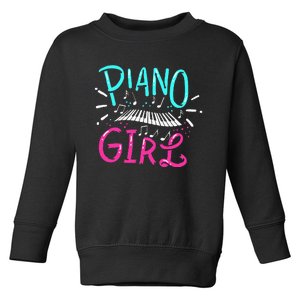 Piano Girl Pianist Music Notes Gift Toddler Sweatshirt