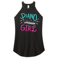 Piano Girl Pianist Music Notes Gift Women's Perfect Tri Rocker Tank