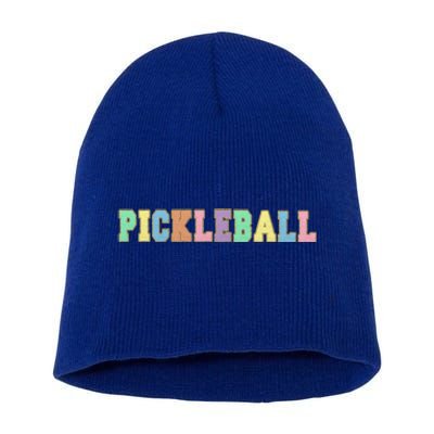 Pickleball Gift Pastel Varsity Letters Gift Short Acrylic Beanie