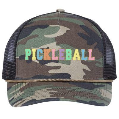 Pickleball Gift Pastel Varsity Letters Gift Retro Rope Trucker Hat Cap