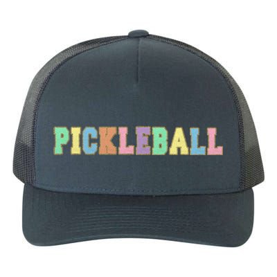 Pickleball Gift Pastel Varsity Letters Gift Yupoong Adult 5-Panel Trucker Hat