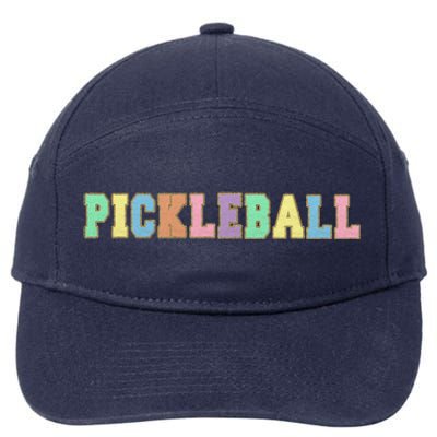 Pickleball Gift Pastel Varsity Letters Gift 7-Panel Snapback Hat