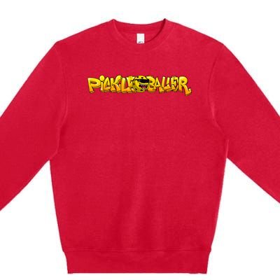 Pickleball Gear Pickleballer Graffiti Premium Crewneck Sweatshirt