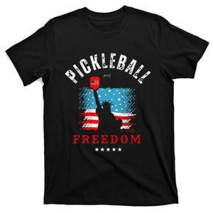 Pickleball GiftFunny Pickleball Tee Pickleball and Freedom T-Shirt