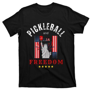 Pickleball GiftFunny Pickleball Tee Pickleball and Freedom T-Shirt