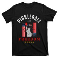 Pickleball GiftFunny Pickleball Tee Pickleball and Freedom T-Shirt