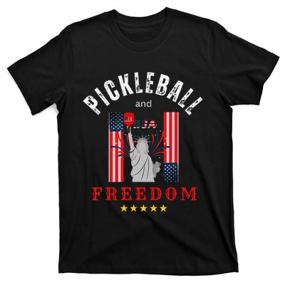 Pickleball GiftFunny Pickleball Tee Pickleball and Freedom T-Shirt