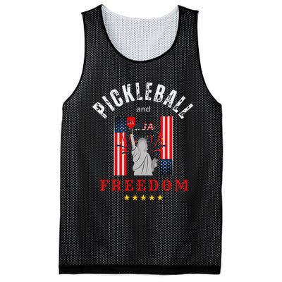 Pickleball GiftFunny Pickleball Tee Pickleball and Freedom Mesh Reversible Basketball Jersey Tank