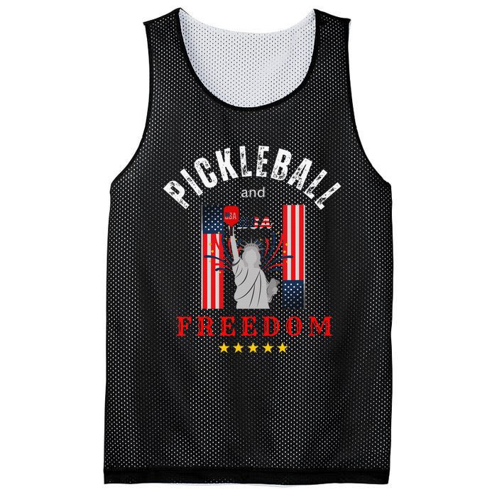 Pickleball GiftFunny Pickleball Tee Pickleball and Freedom Mesh Reversible Basketball Jersey Tank