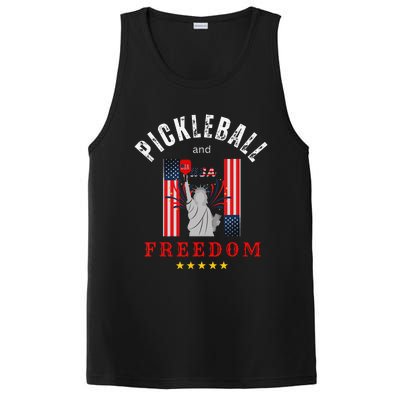 Pickleball GiftFunny Pickleball Tee Pickleball and Freedom PosiCharge Competitor Tank