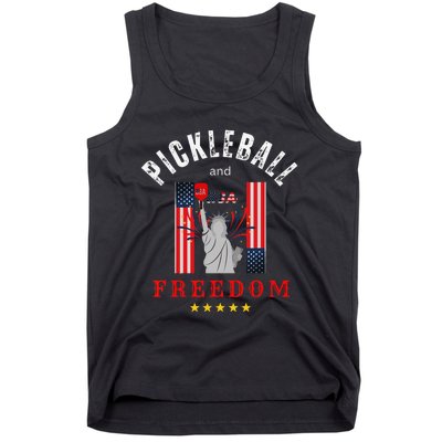 Pickleball GiftFunny Pickleball Tee Pickleball and Freedom Tank Top