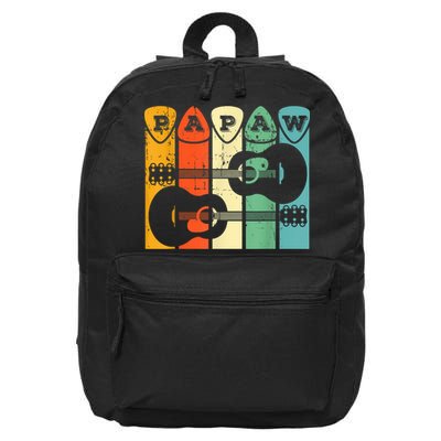 Papaw Guitar Pick Gift Guitar Player Grandpa Retro Guitarist 16 in Basic Backpack