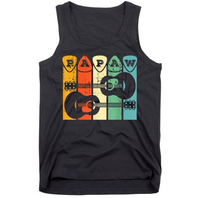 Papaw Guitar Pick Gift Guitar Player Grandpa Retro Guitarist Tank Top
