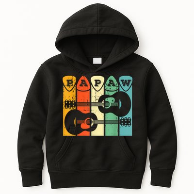 Papaw Guitar Pick Gift Guitar Player Grandpa Retro Guitarist Kids Hoodie