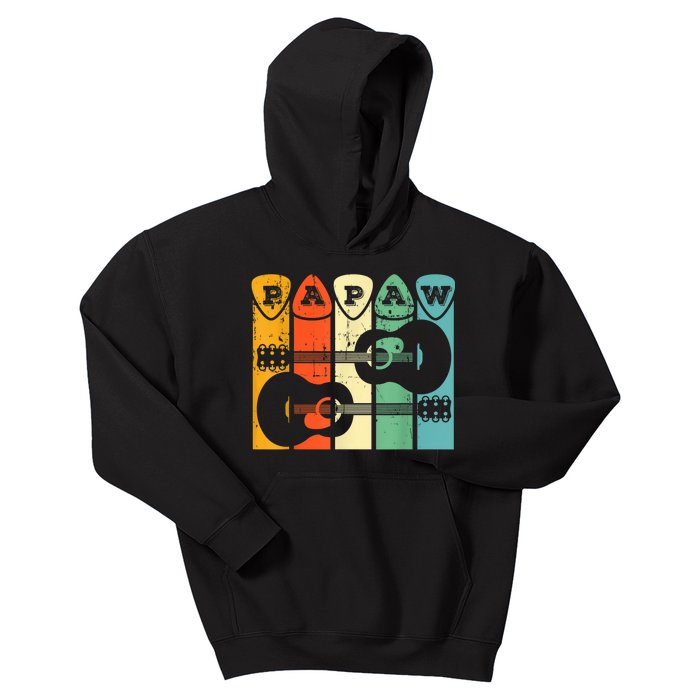 Papaw Guitar Pick Gift Guitar Player Grandpa Retro Guitarist Kids Hoodie